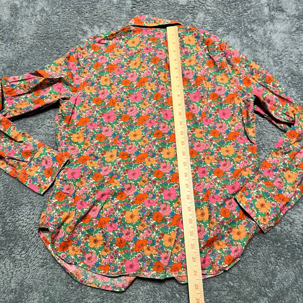 J Crew Shirt Womens 8 Floral Liberty Meadow Song  Button Ling Sleeve - Picture 5 of 8
